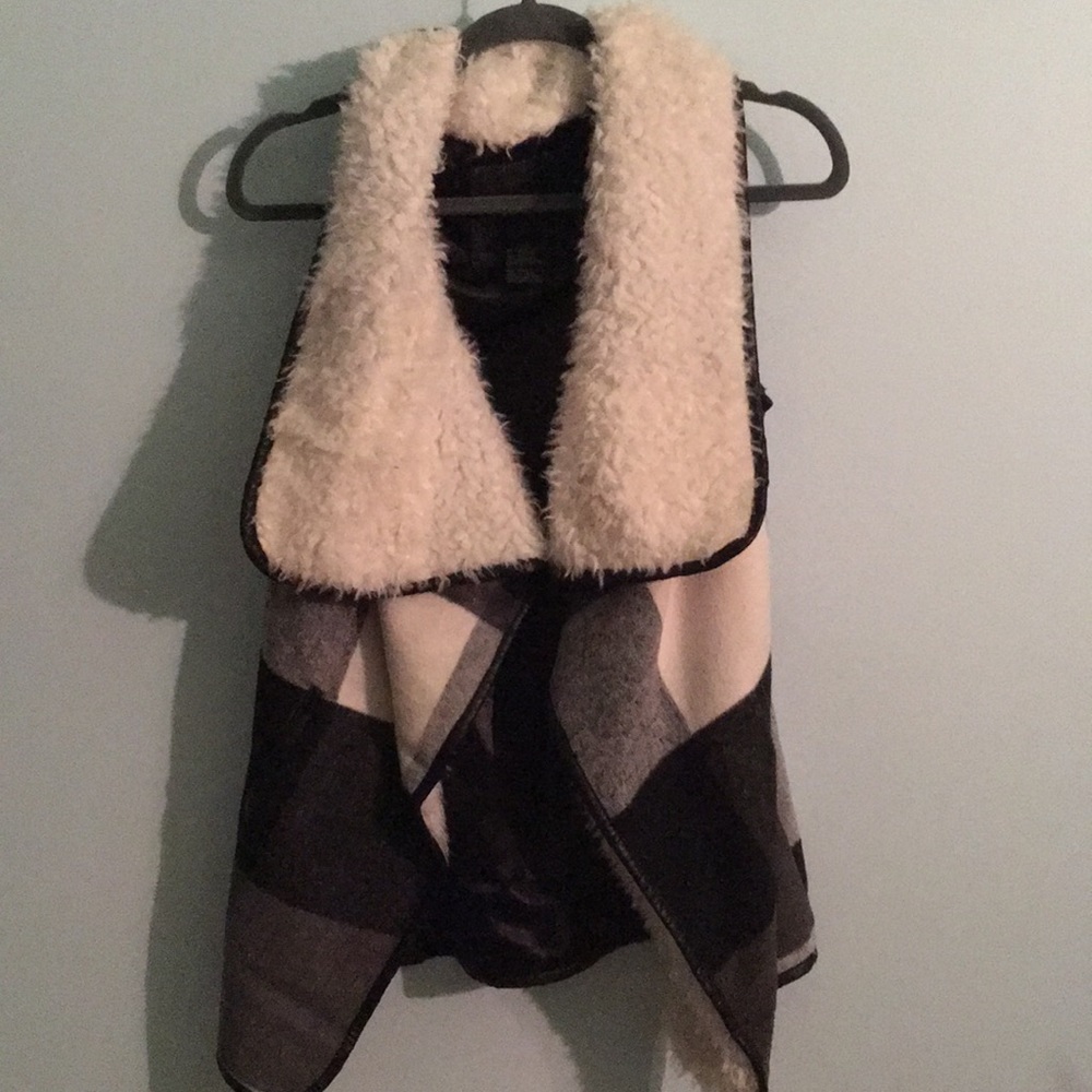 Marshalls Black and White Furry Sweater (Small)